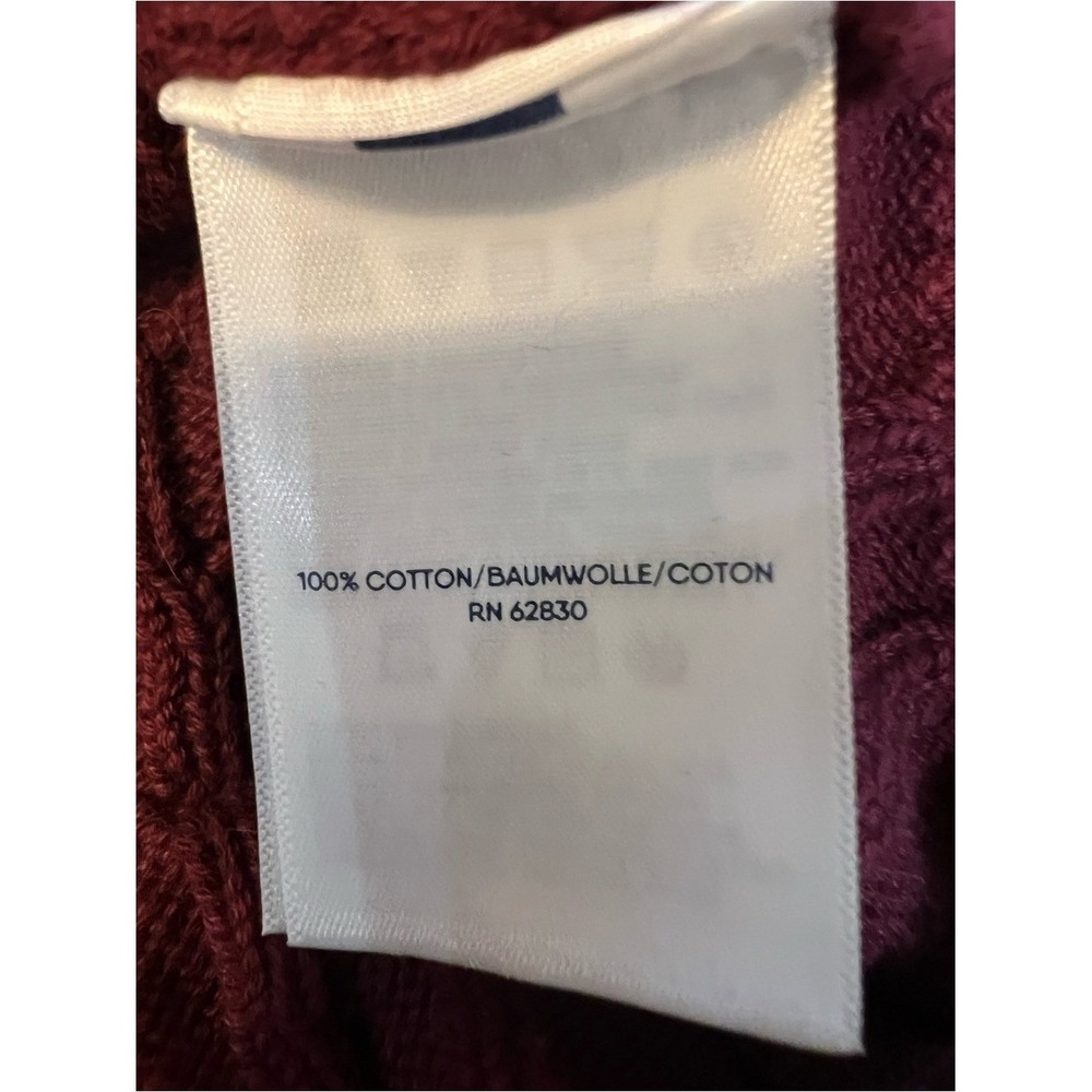 Lands' End Drifter Cable Knit Cardigan Sweater Burgundy‎ Small Petite SP - Picture 7 of 8